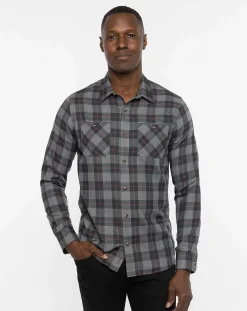 TravisMathew Cloud Flannel Plaid Button-Up><noscript><img width=