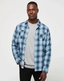 TravisMathew Cloud Flannel Plaid Button-Up><noscript><img width=