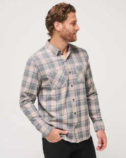 TravisMathew Cloud Flannel Plaid Button-Up><noscript><img width=