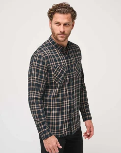 TravisMathew Cloud Flannel Plaid Button-Up><noscript><img width=