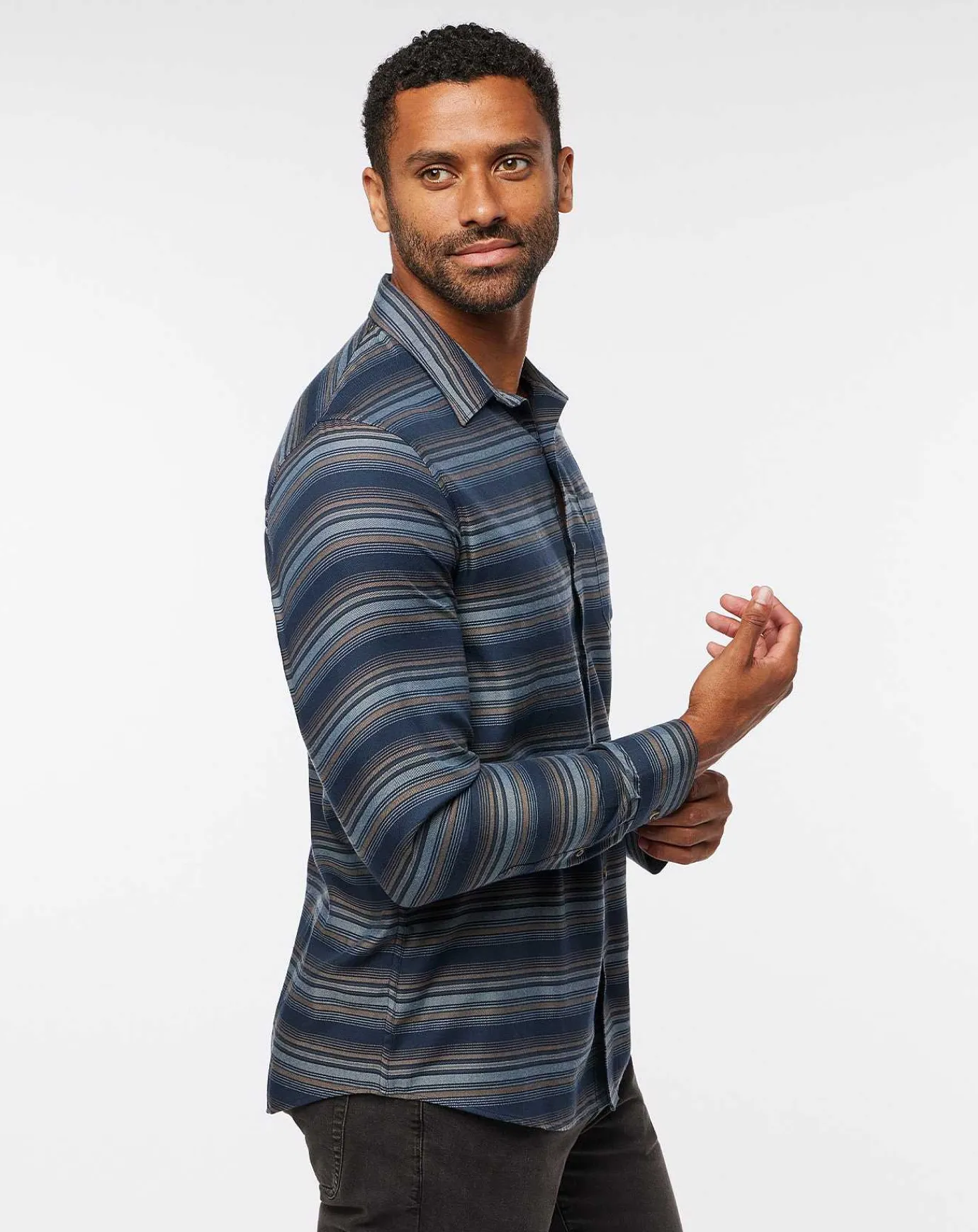 TravisMathew Cloud Flannel Stripe Button-Up> Button-Ups