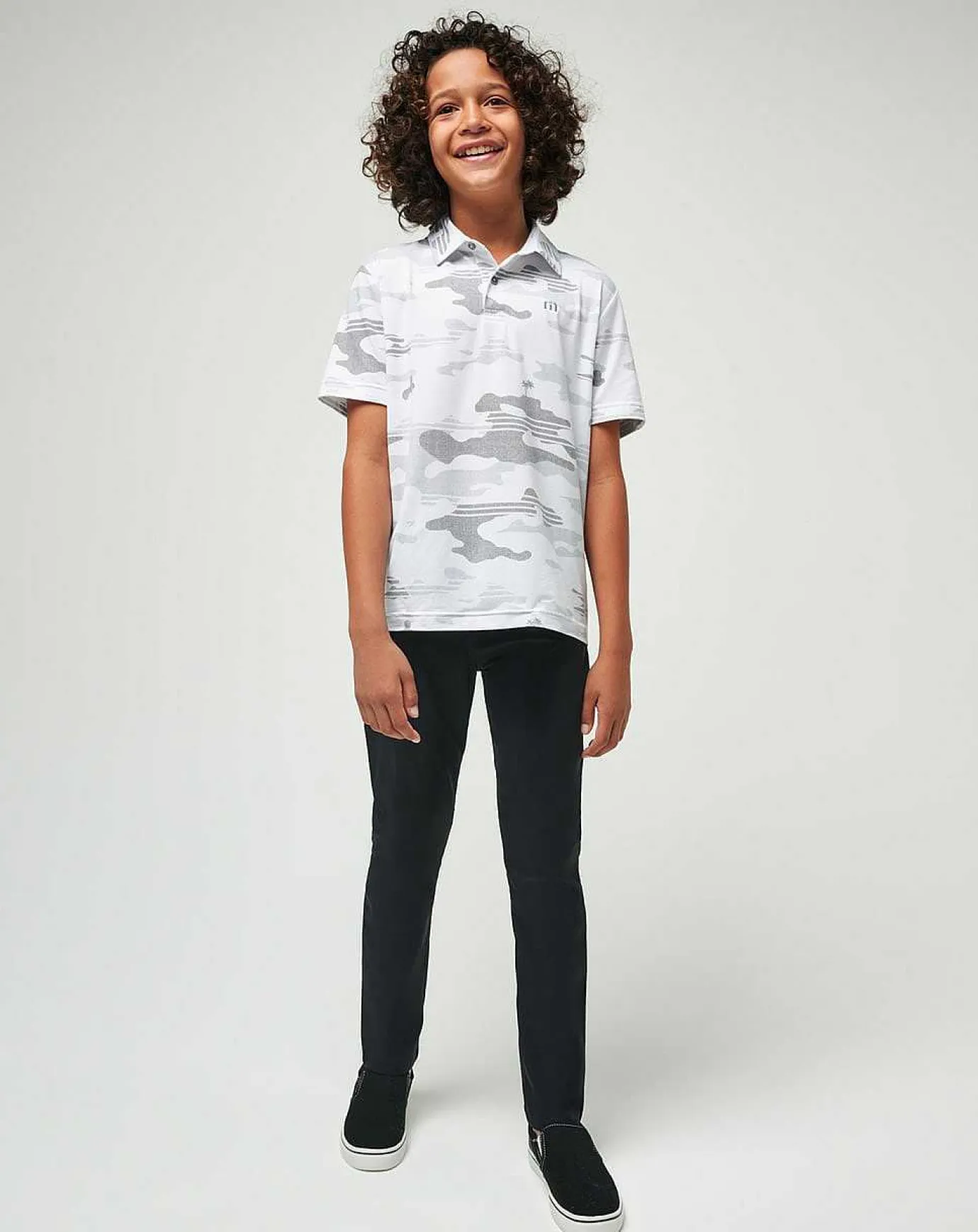 TravisMathew Heater Camo Youth Polo> Youth Tops