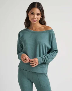 TravisMathew Portugal Off The Shoulder Ponte Top><noscript><img width=