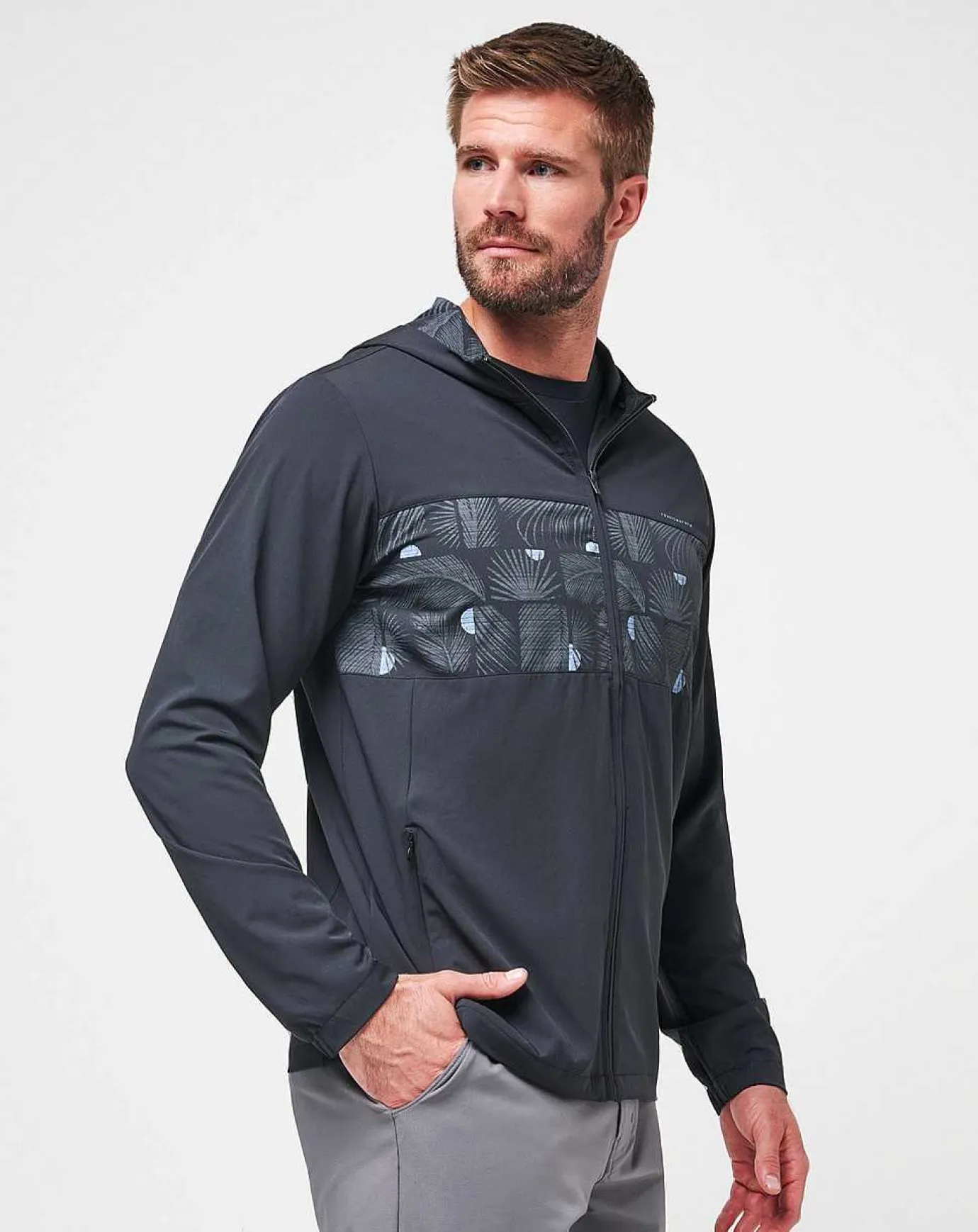 TravisMathew Tech Hoodie Striped Full Zip> Outerwear