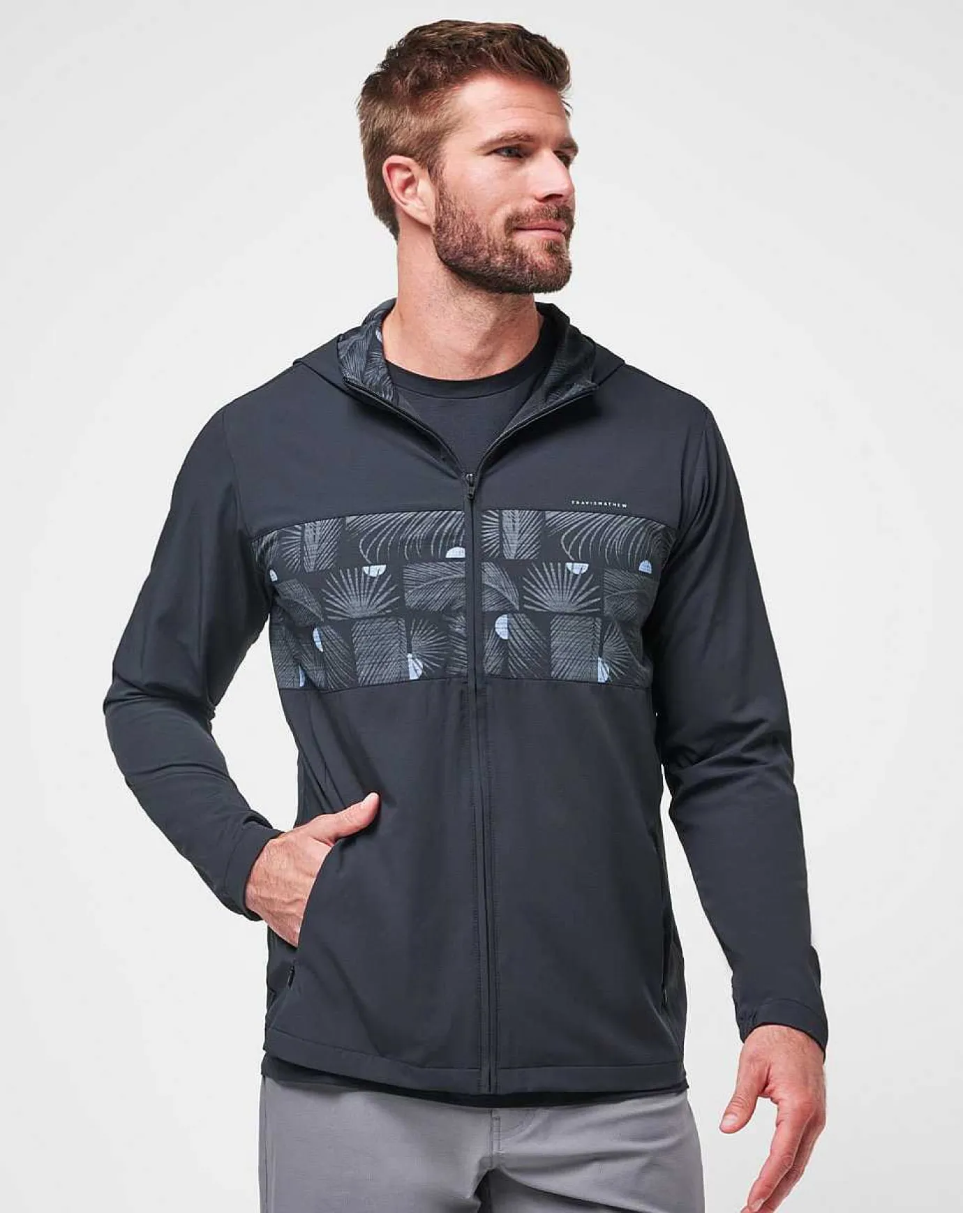TravisMathew Tech Hoodie Striped Full Zip> Outerwear