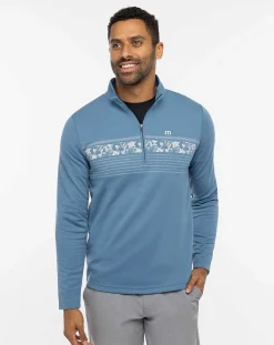 TravisMathew Upgraded Striped Quarter Zip><noscript><img width=