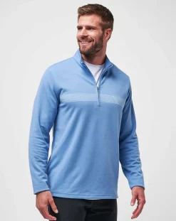 TravisMathew Upgraded Striped Quarter Zip><noscript><img width=